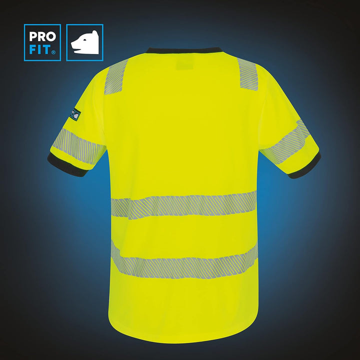 PRO FIT Warnschutz T-Shirt – Atmungsaktiv, Arbeits-Shirt, Allergiker geeignet, Herren, Damen, Reflex