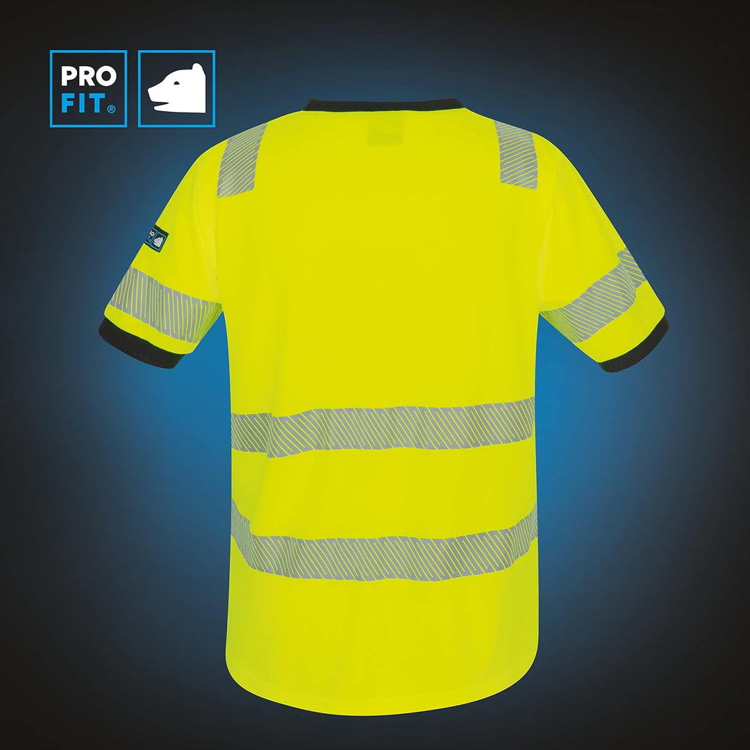 PRO FIT Warnschutz T-Shirt – Atmungsaktiv, Arbeits-Shirt, Allergiker geeignet, Herren, Damen, Reflex