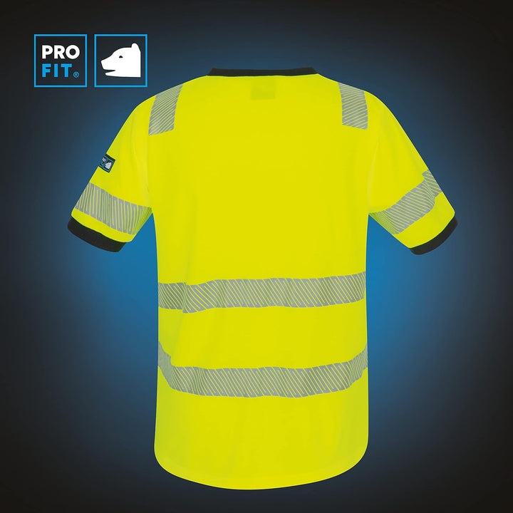 PRO FIT Warnschutz T-Shirt – Atmungsaktiv, Arbeits-Shirt, Allergiker geeignet, Herren, Damen, Reflex