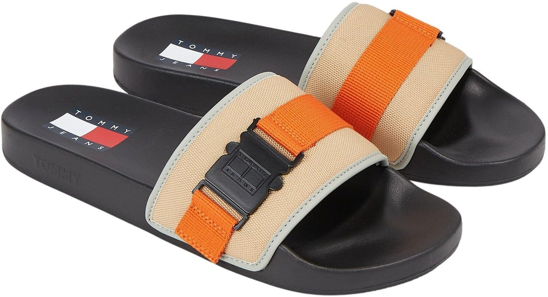 Tommy Jeans Herren Tjm Bucke Pool Slide Schlappen 41 EU Beige, 41 EU Beige