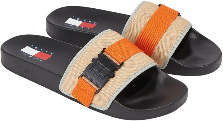 Tommy Jeans Herren Tjm Bucke Pool Slide Schlappen 41 EU Beige, 41 EU Beige