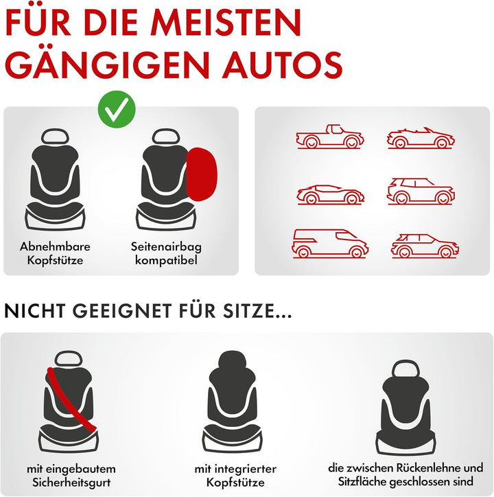 Walser Auto-Sitzbezug Portland, Universal-Sitzbezug, Vordersitzbezüge, Auto-Schonbezug, PKW-Sitzbezu