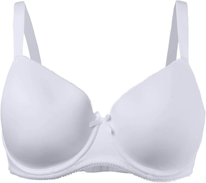Ulla Popken Damen Basic, Rundhalsausschnitt, Slim, Baumwolle T-Shirt 85E Weiss, 85E Weiß