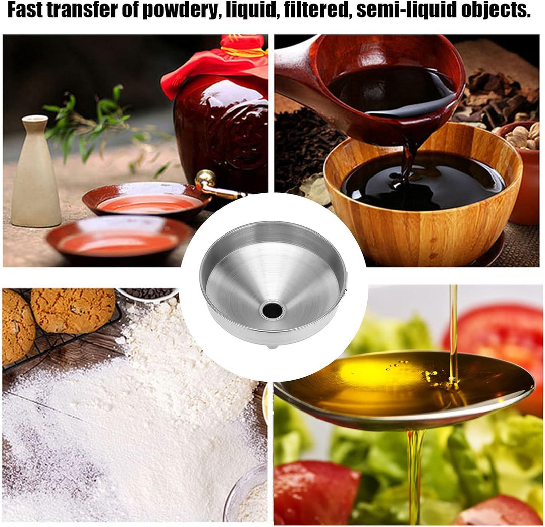 2 Stück Trichter Edelstahl Ø 15cm Grosser Verdickter Küchentrichter Edelstahltrichter Flaschentricht