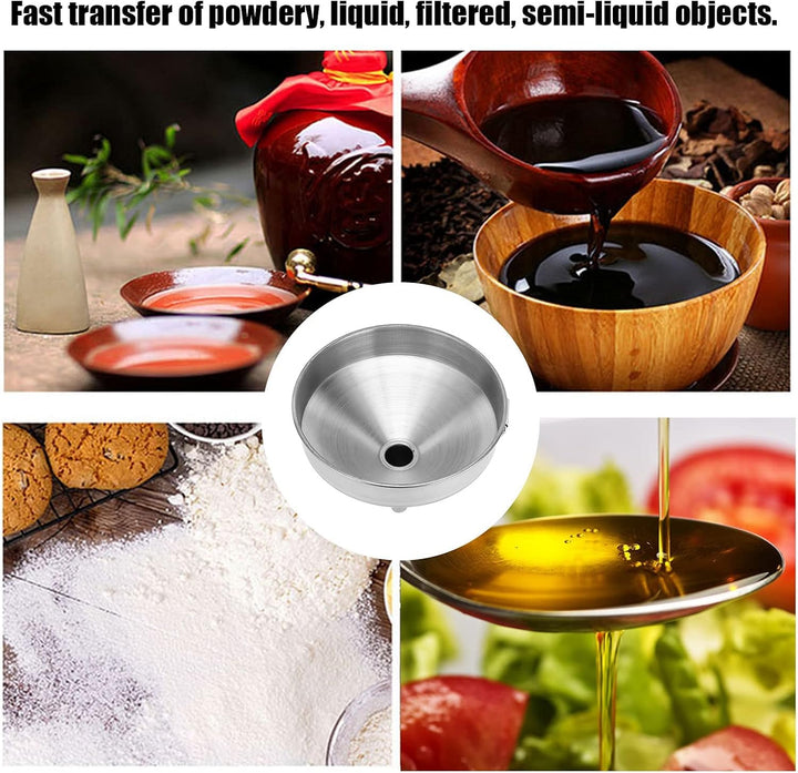 2 Stück Trichter Edelstahl Ø 15cm Grosser Verdickter Küchentrichter Edelstahltrichter Flaschentricht