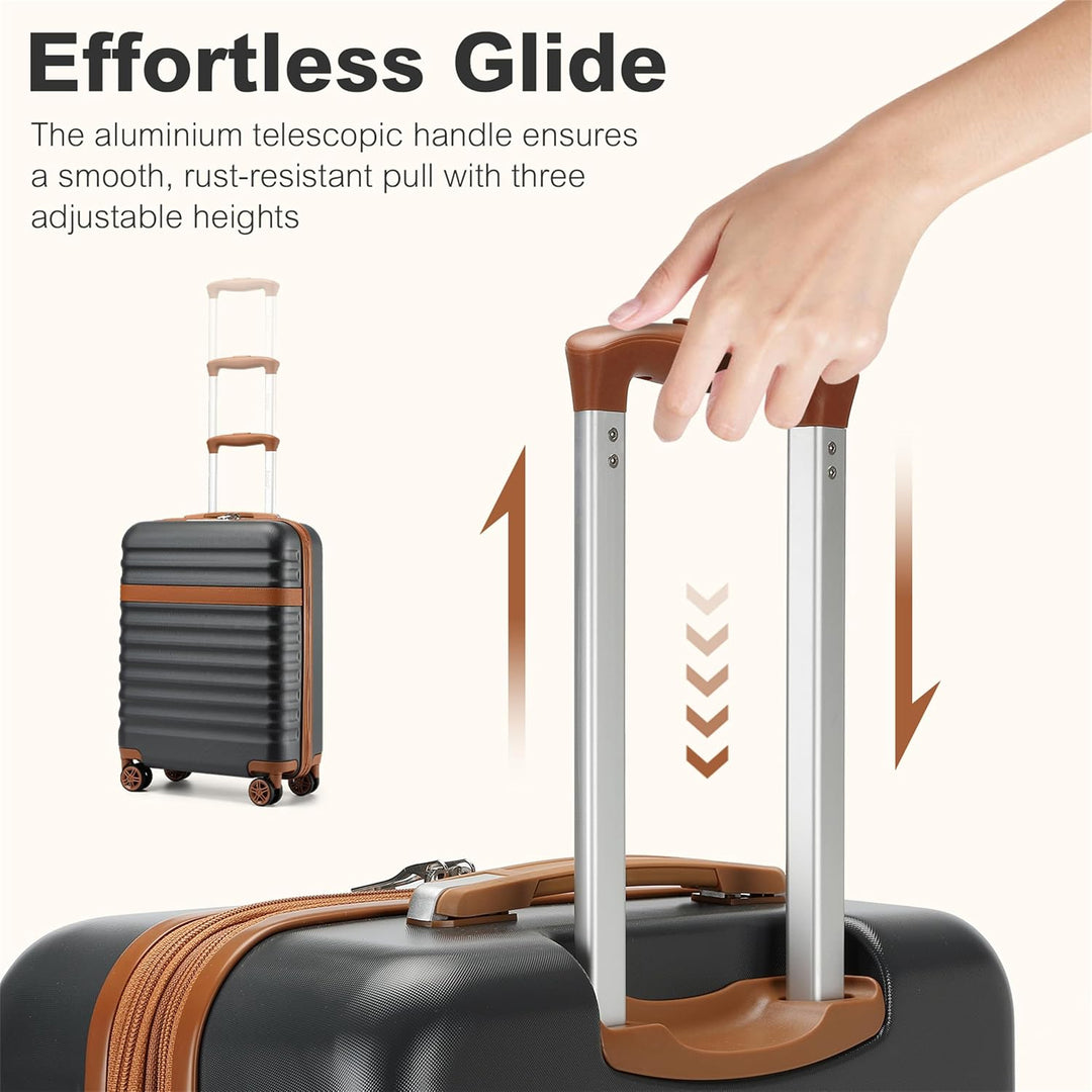 KONO Koffer Trolley Mittelgross Koffer Reisekoffer von ABS+PC Hartschalenkoffer mit 4 Rollen TSA Sch