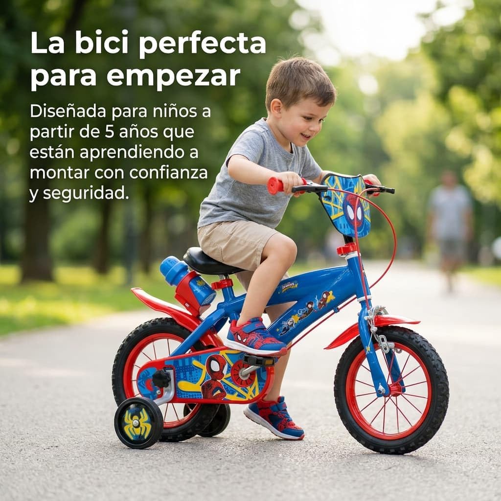 TOIMSA Jungen Fahrrad 30,5 cm (12 Zoll) Spiderman Huffy (3/5 Jahre), bunt, Klein