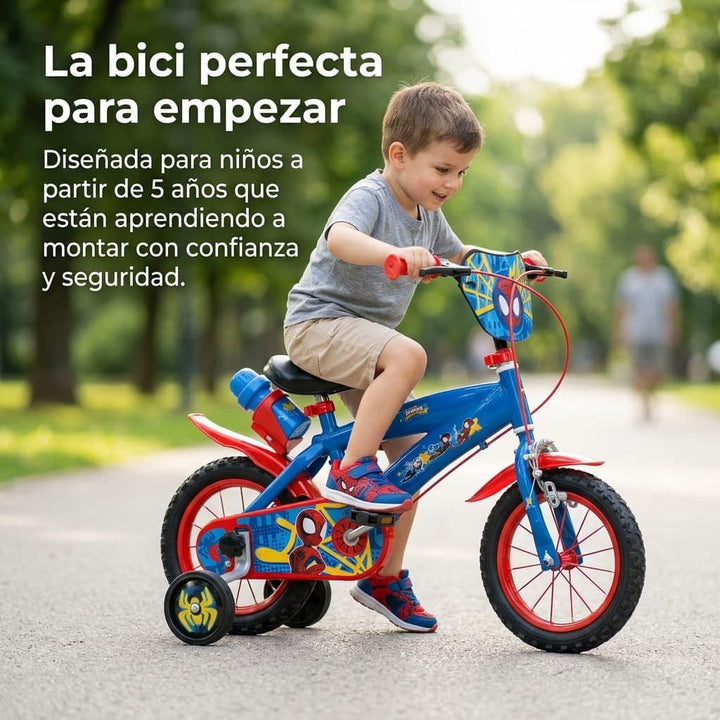 TOIMSA Jungen Fahrrad 30,5 cm (12 Zoll) Spiderman Huffy (3/5 Jahre), bunt, Klein