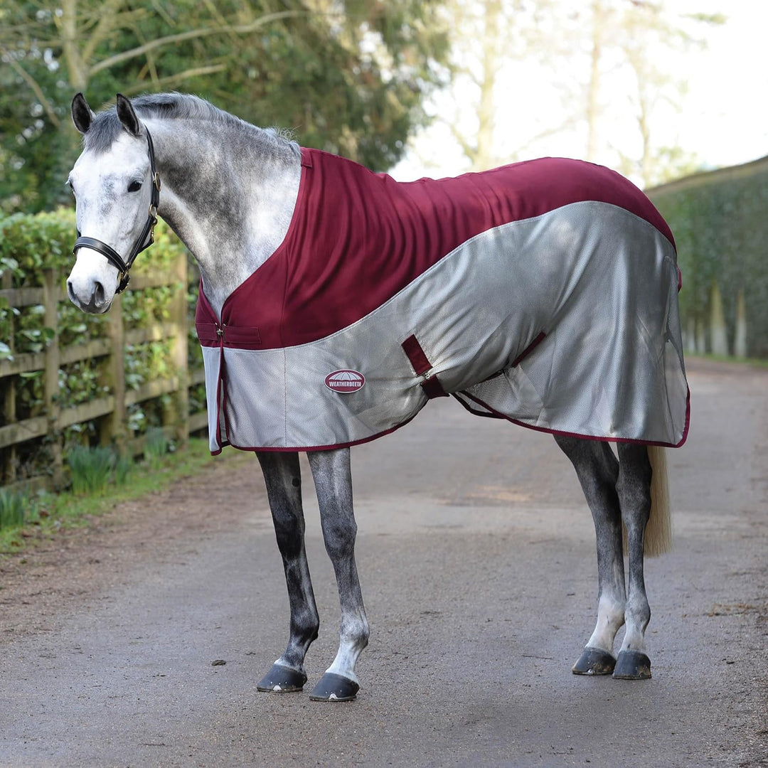 Weatherbeeta Micro-Air Standard Neck Cooler Rug Burgundy Grey 160 cm / 7'0, Burgundy Grey 160 cm / 7