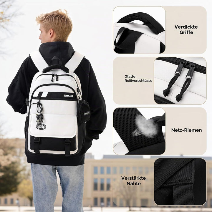 Amythe 2025 Schulrucksack Jungen Teenager, Gross Rucksack Schule Lässiger Oberstufe Schulranzen Wass