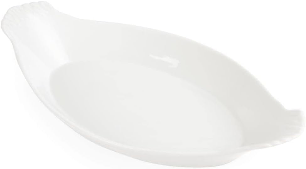 Olympia Weisswaren Ovale Servierteller mit Ohren, 320 x 177 mm, Porzellan, 6 Stück 320X 177mm, 320X