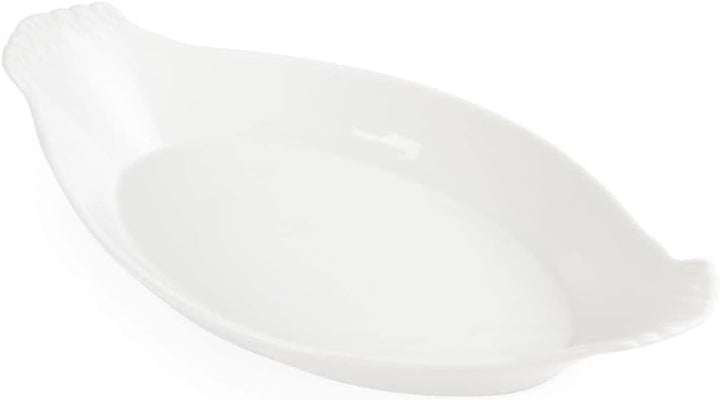 Olympia Weisswaren Ovale Servierteller mit Ohren, 320 x 177 mm, Porzellan, 6 Stück 320X 177mm, 320X