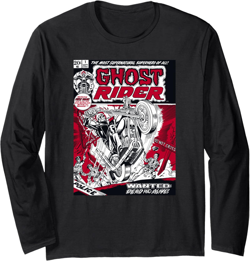 Marvel Ghost Rider Comic Book Cover Print Langarmshirt