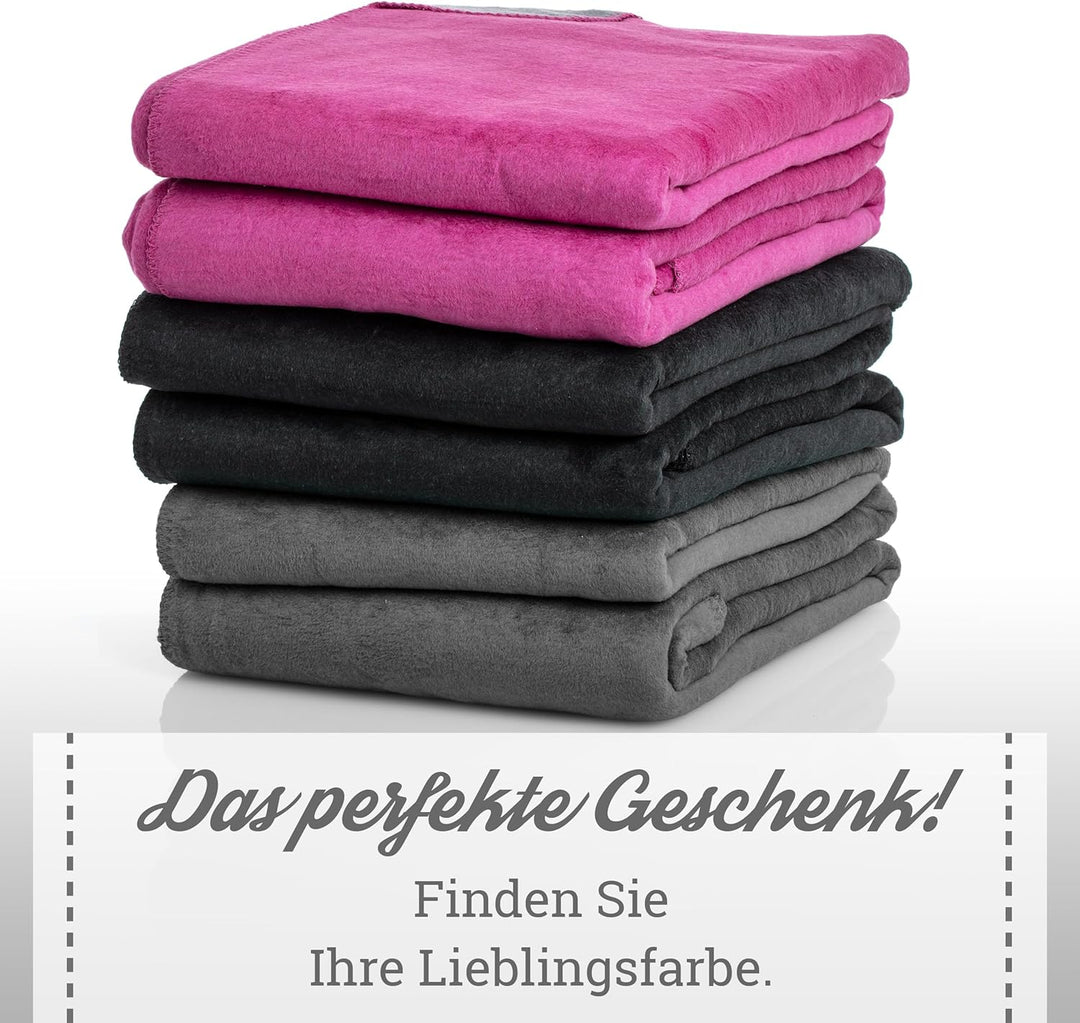 Moon Doubleface Kuscheldecke, Wohndecke aus Baumwollmischung - ca. 220x240 cm mit geketteltem Rand (