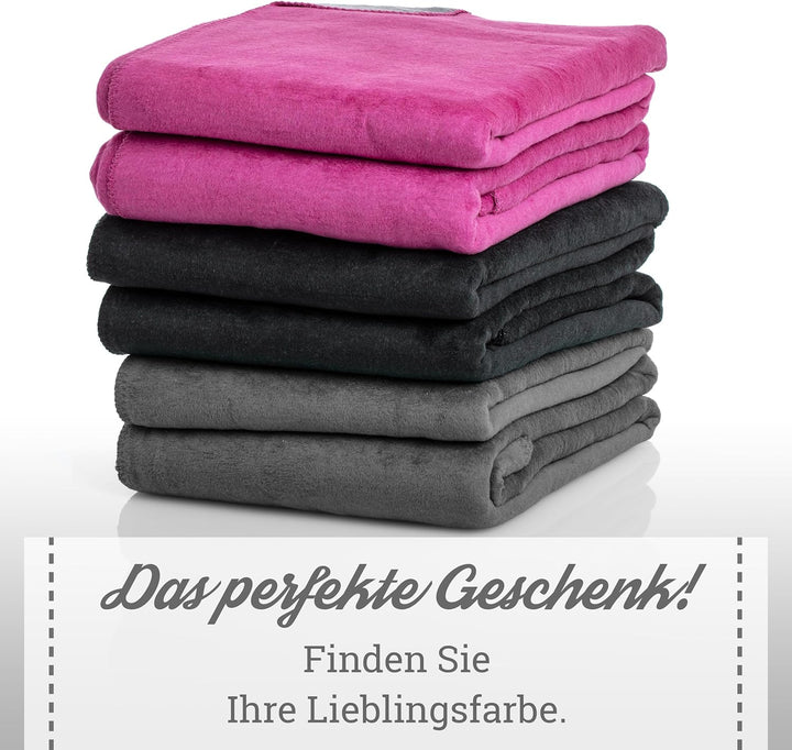 Moon Doubleface Kuscheldecke, Wohndecke aus Baumwollmischung - ca. 220x240 cm mit geketteltem Rand (