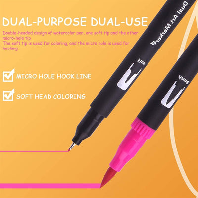 Laconile Marker & Filzstifte 120 Colours Pinselstifte,Dual Tip Brush Pen set Handlettering Stifte Fi