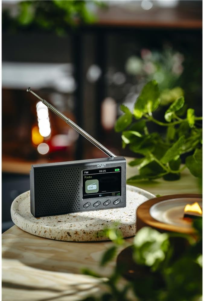 Adler AD 1198 UKW-Reiseradio FM 87,5 108 MHz RDS, bis zu 20 Sender, Bluetooth, mit LCD-Display, Anal