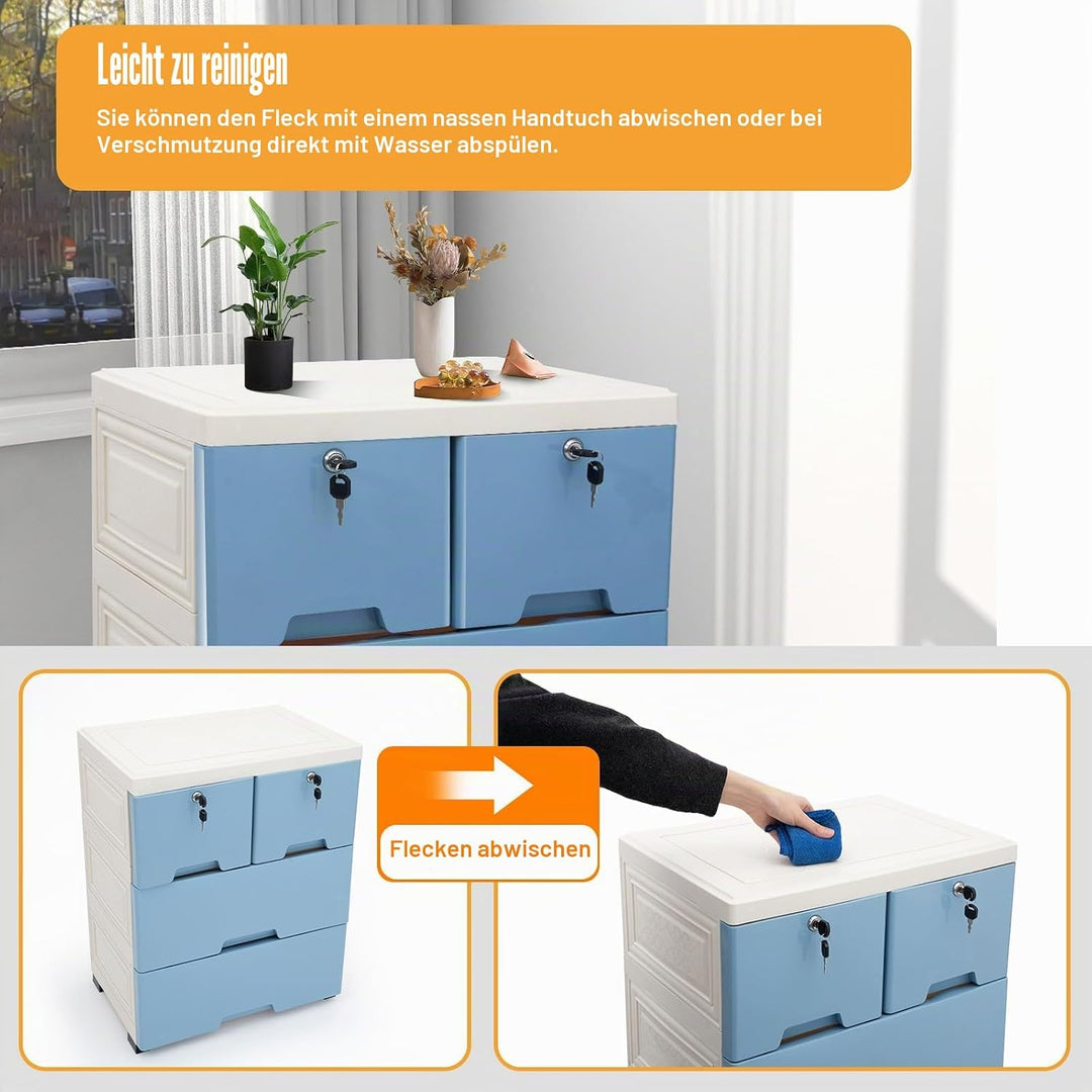 Rollcontainer mit Schubladen, Schubladenschrank 6x Schublade, mit Rollen, Büro Organizer, Schreibtis