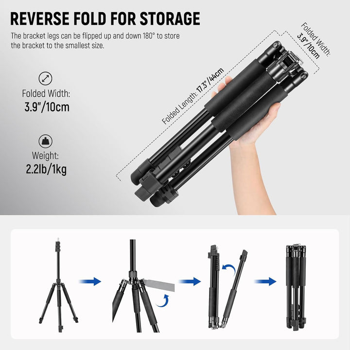 NEEWER Fotografie Licht Stand, 1.5-6.4ft/47-195cm Aluminium Reversible Studio Beleuchtung Stativ, Po