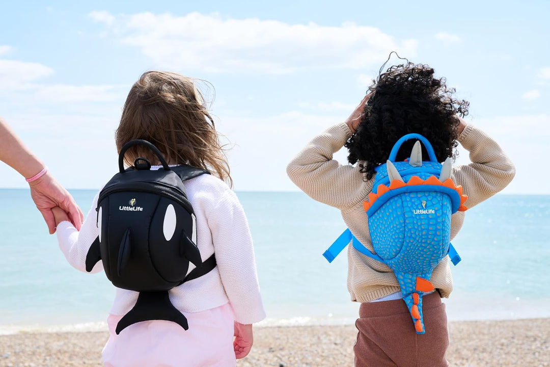 LittleLife Animal Kleinkindrucksack mit Sicherheitsleine, Orca Mini Schwarz, Mini Schwarz