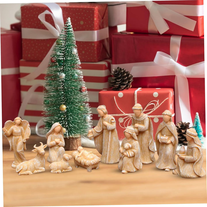 CAKEEYUM Krippe Set Nativitäts Weihnachtskrippe Set Krippe Szene