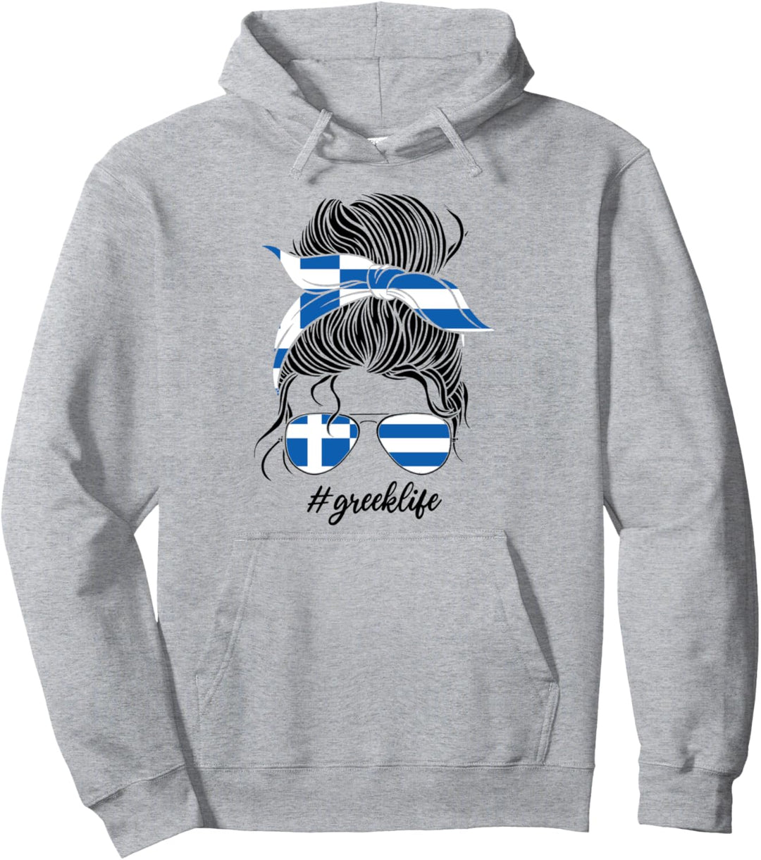 #greeklife unordentlich bun griechisch Pullover Hoodie