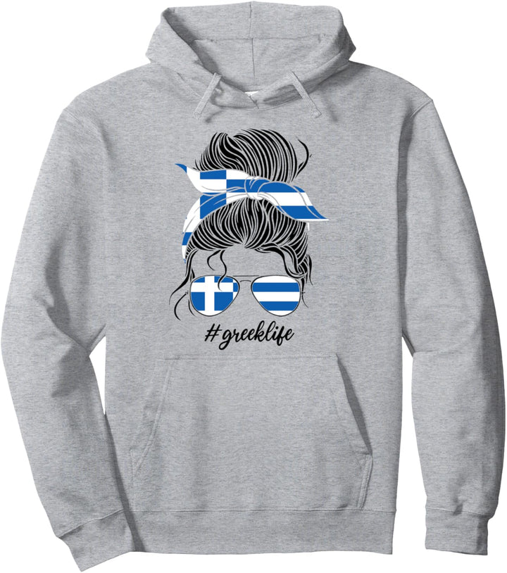 #greeklife unordentlich bun griechisch Pullover Hoodie