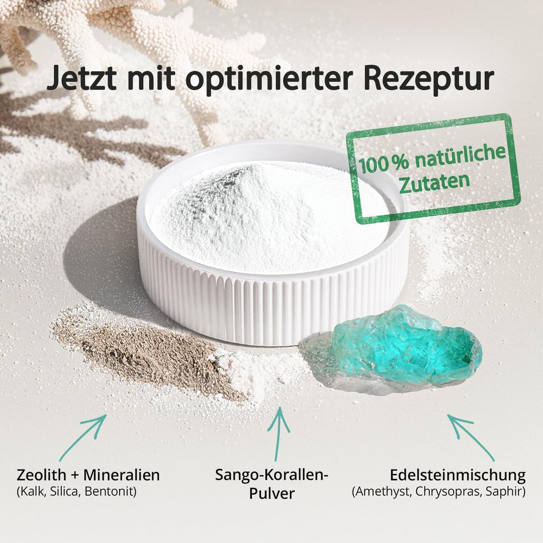 effective nature Basenbad - basisches Badesalz mit Sango-Meereskoralle & Edelsteinpulver - ergiebige