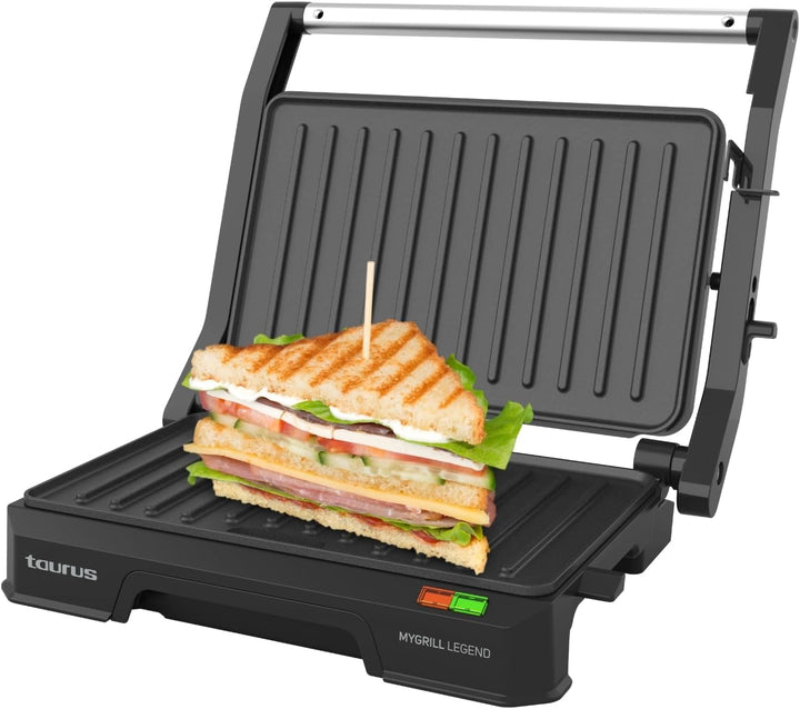Taurus Mygrill Vintage Cream Elektrogrill, 1000 W, Öffnung 180°, Platten 23 x 14,5 cm, Antihaftbesch