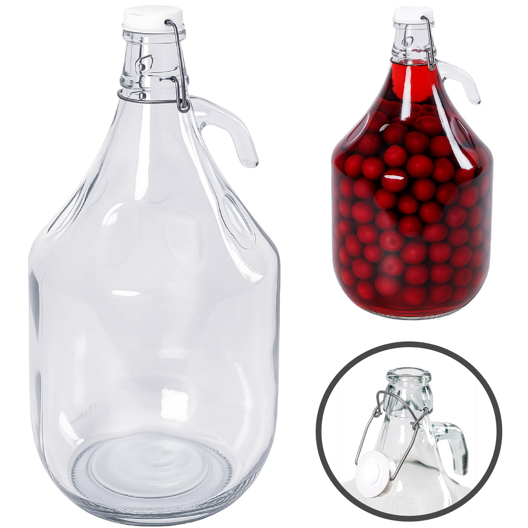 5L Bügelflaschen Gärballon Glasballon Weinballon Bügelverschluss Flasche Weinflasche (1), 1