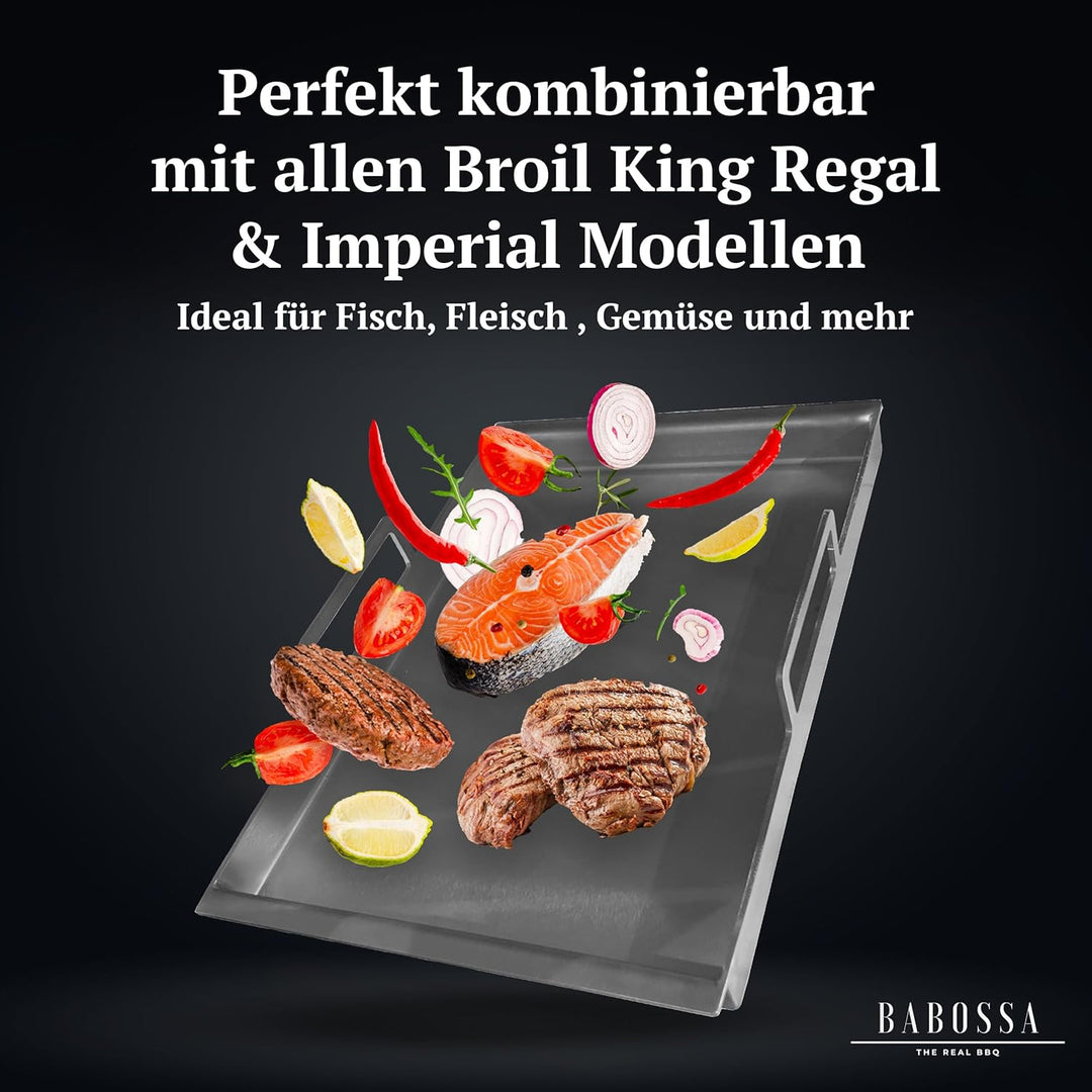 BABOSSA Premium Einsatzpfanne/Plancha kompatibel mit allen Broil King Regal & Imperial | 48x32.5cm |