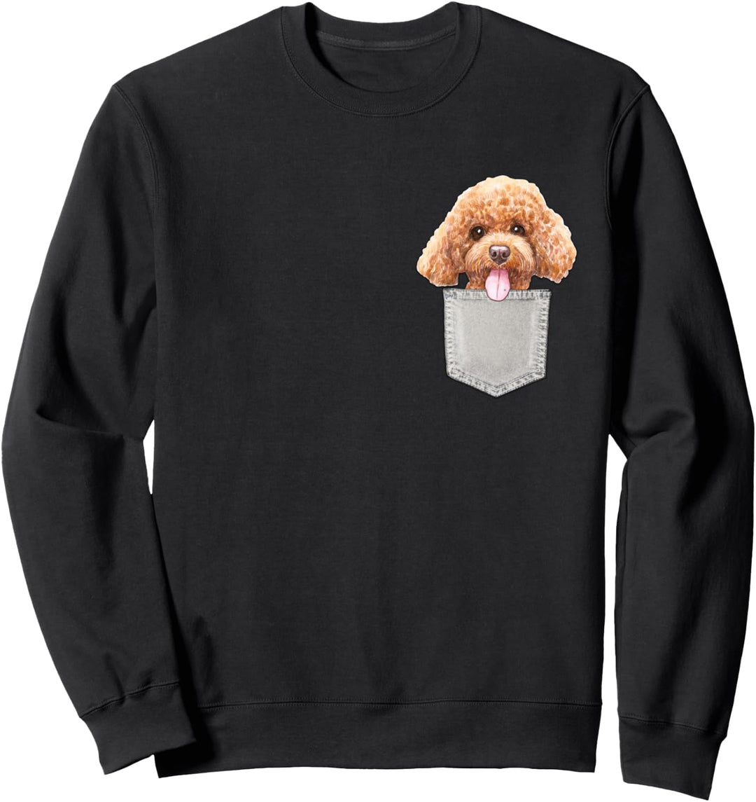 PUDEL Hund in Brusttasche Dog In A Pocket Geschenk Sweatshirt
