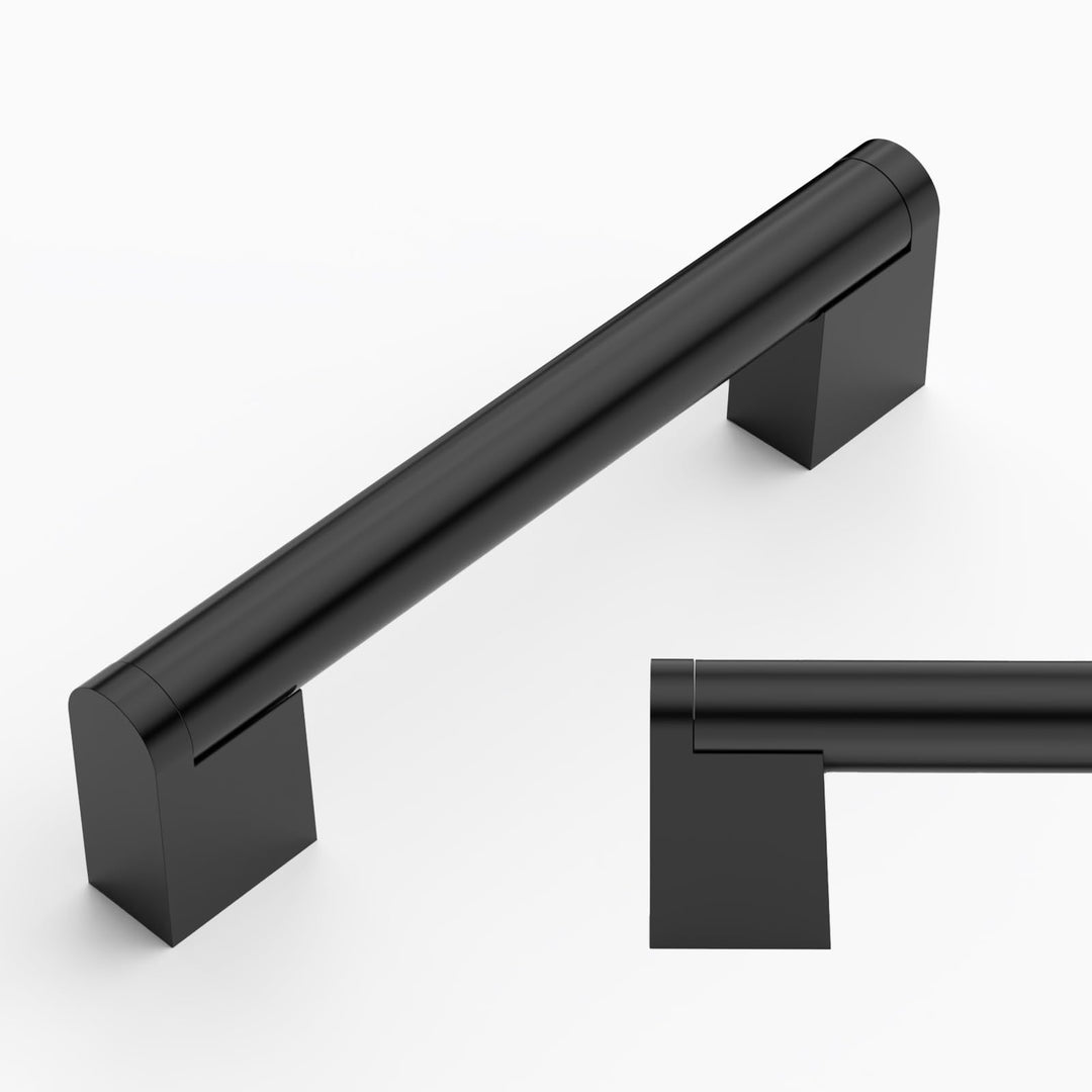 Amerdeco 10 Stück Möbelgriffe Edelstahl Schwarz 96mm Lochabstand Schrankgriffe für Küche, Schubladen