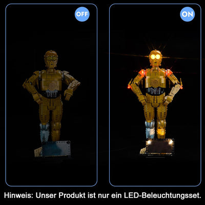 LocoLee Licht Kompatibel mit Lego Star Wars 75398 C-3PO Optische Version,Nur Lichter Set - Kein Mode