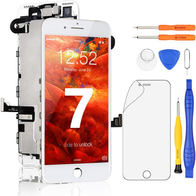 Yodoit Komplett Display für iPhone 7 LCD Bildschirm vormontiert weiss, Digitizer Montage Glas Touchs