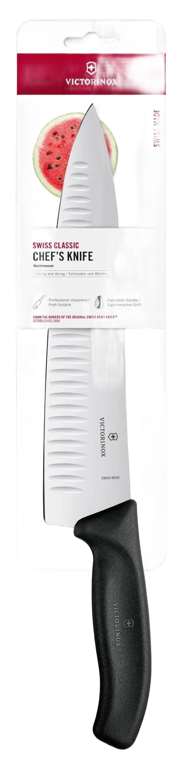 Victorinox, Swiss Classic, Profi Tranchiermesser, Extra Scharfe Klinge, Kullenschliff, 25 cm, Robust
