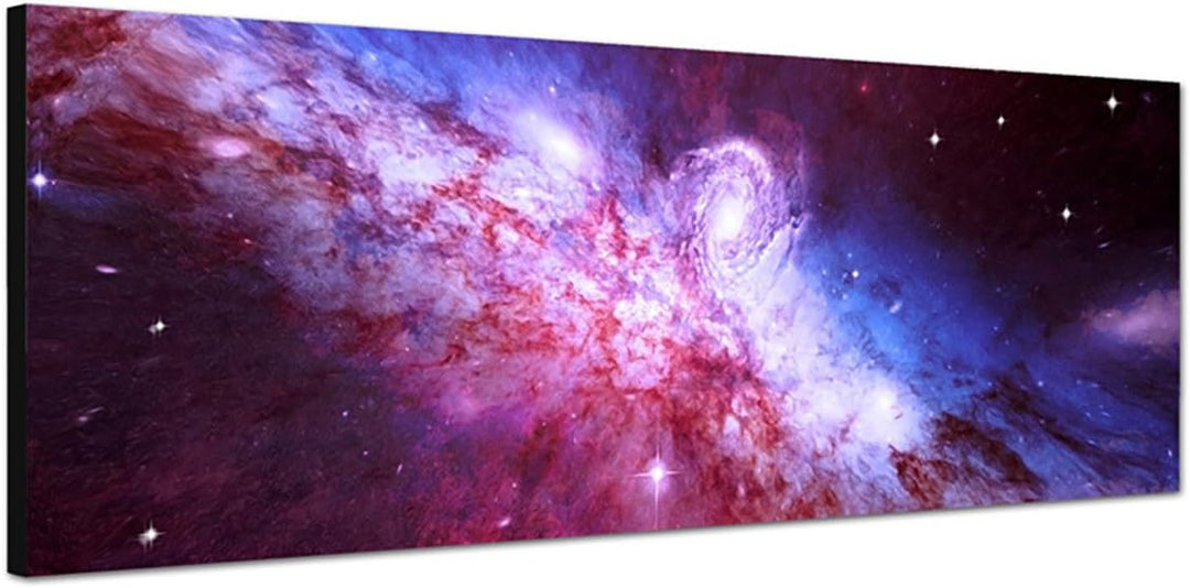Paul Sinus Art Panoramabild auf Leinwand und Keilrahmen 150x50cm All Sterne Planeten Galaxie