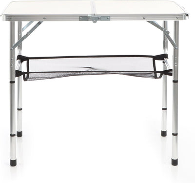 Toboli Campingtisch Weiss 80x40cm höhenverstellbar auf 31/45/56/70 cm Aluminium Klapptisch Falttisch