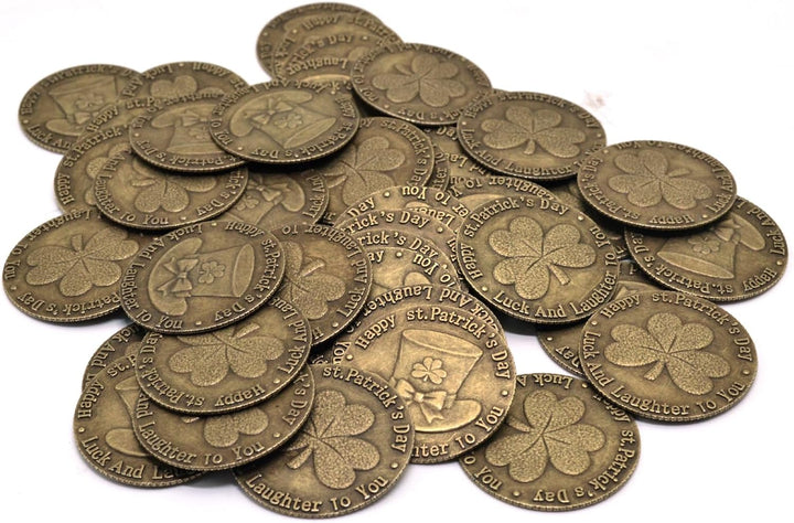 ZUCOS St. Patrick's Day-Münzen, Goldmünzen-Set, Metall Goldtaler Deko Dublonen für DND Brettspiele,