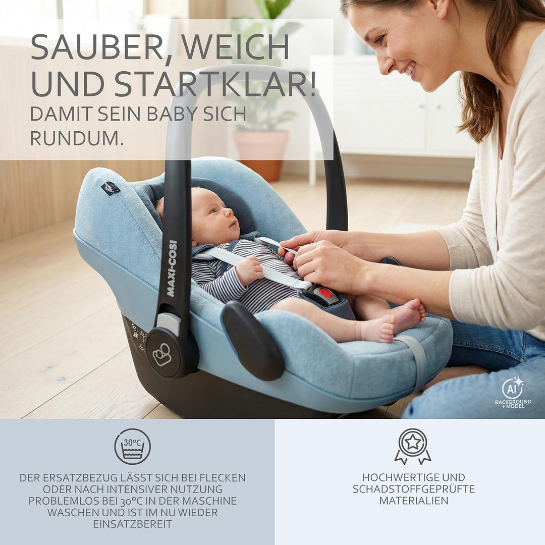 Sommerbezug Babyschale kompatibel mit Maxicosi Pebble &amp; Pebble Plus - Atmungsaktiver Schonbezug Baum
