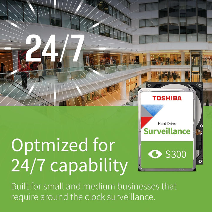 Toshiba 6TB S300 Surveillance HDD - 3.5' SATA Internal Hard Drive Supports up to 64 HD cameras at a