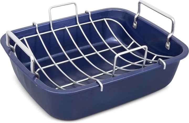 Zyliss E980206 Bratform für Braten, Antihaftbeschichtung, Carbonstahl, Dunkelblau, Backform/Backform