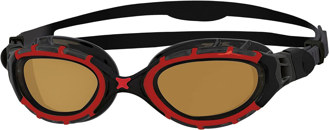 Zoggs Predator Flex Polarized Ultra-Smaller Fit Schwimmbrillen S Red / Black / Copper Polarized, S R