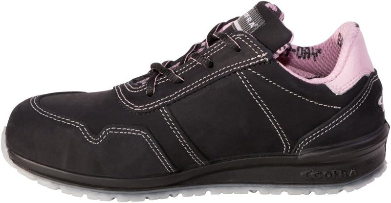 Cofra 78500-010.W38 ALICE S3 SRC Sicherheitsschuhe, Schwarz/Rosa, Grösse 38 38 EU, 38 EU