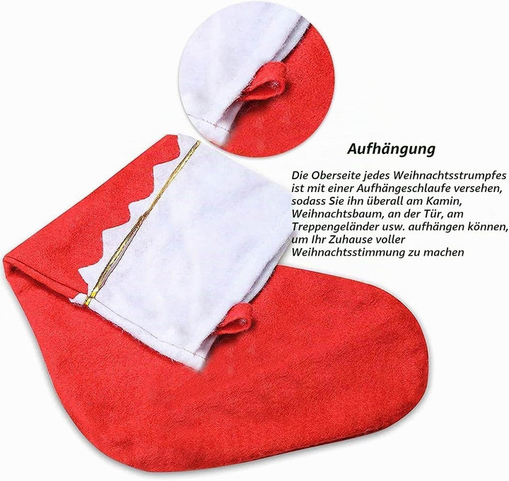 Nikolausstrumpf,Nikolausstiefel,10 Stück Nikolausstiefel Zum Befüllen,36 x 23 cm ,Grosser Weihnachts