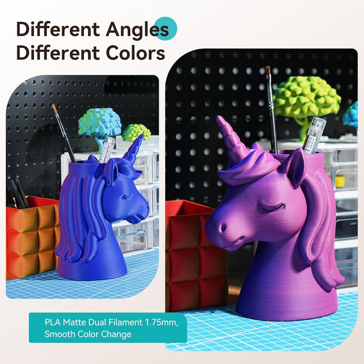 SUNLU 2KG Bündel Zweifarbiges Matte PLA Filament 1.75mm, Matte 3D Drucker Filament PLA mit 2 Farben