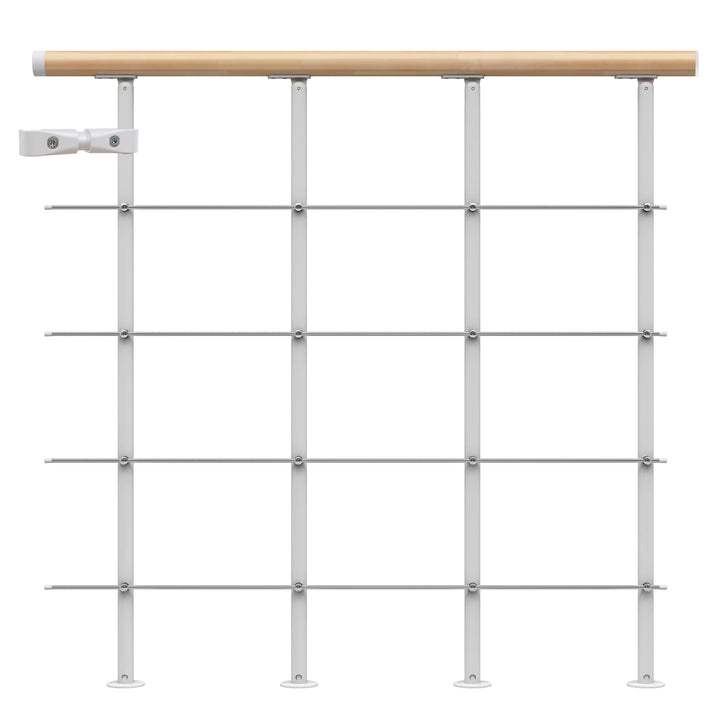 DOLLE Brüstungsgeländer für Mittelholmtreppe Geländer Starter-Set 1 Meter Handlauf Buche lackiert Pf