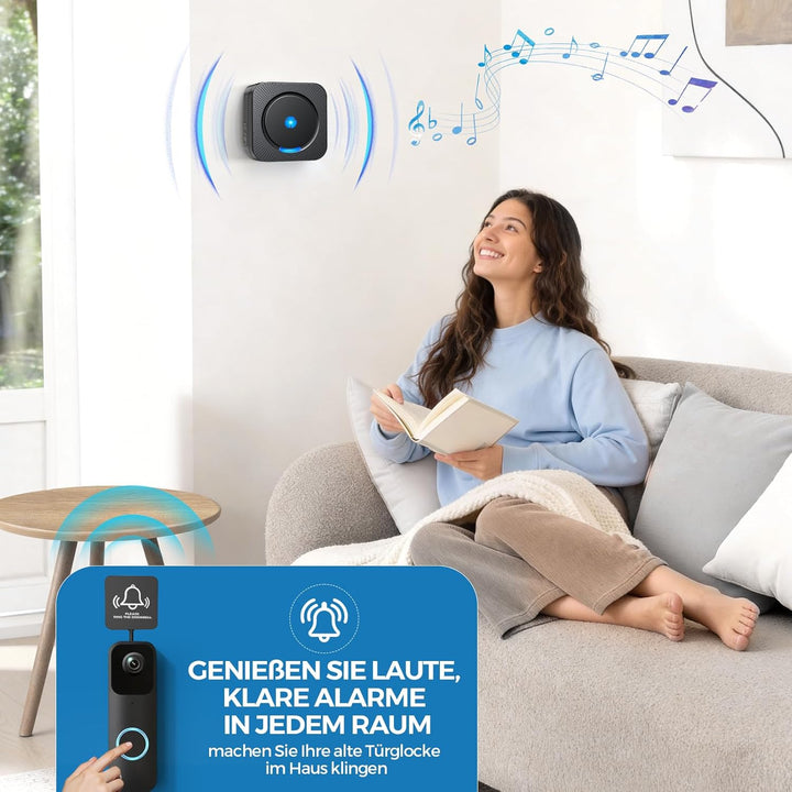 Funksignal Weiterleitung, Speziell für Blink Doorbell, Funkklingel Set, Nur für den Fest Verkabelten