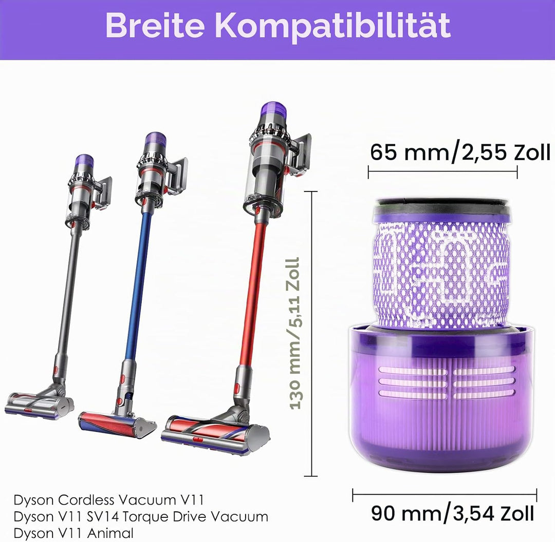 (4 Stück) V15 Ersatz HEPA filter für Dyson V11 Animal/Torque Drive/ V11 Complete, V11 Extra/Absolute