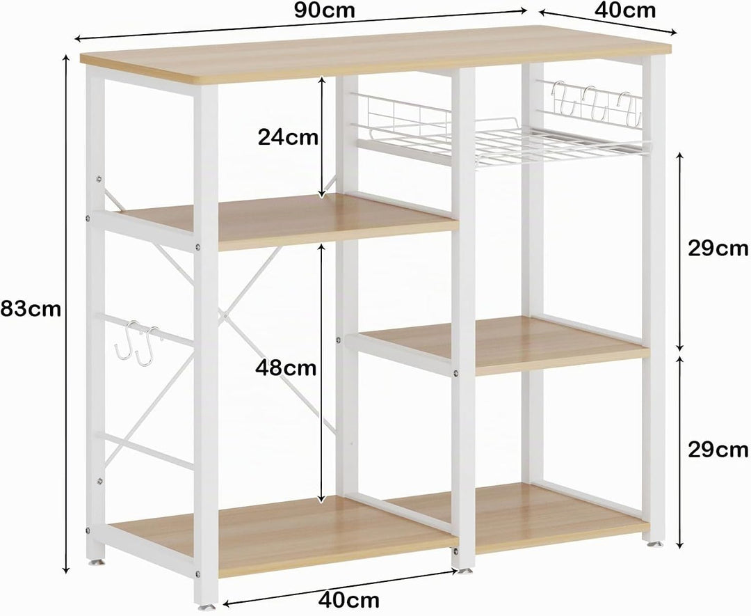 sogesfurniture Küchenregal Standregal Mikrowellenhalter Bäcker Regal, Stabil Metallregal Haushaltsre